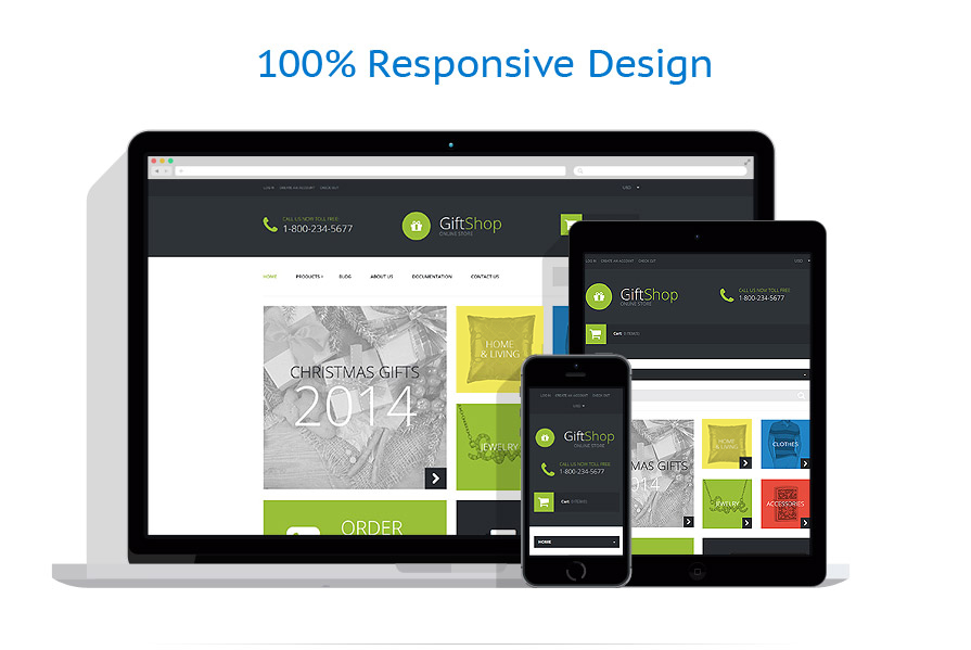 礼品店响应式营销型网站案例 - gift shop shopify -&