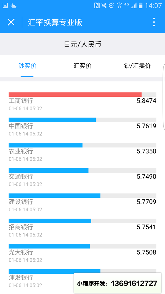 汇率换算专业版小程序截图