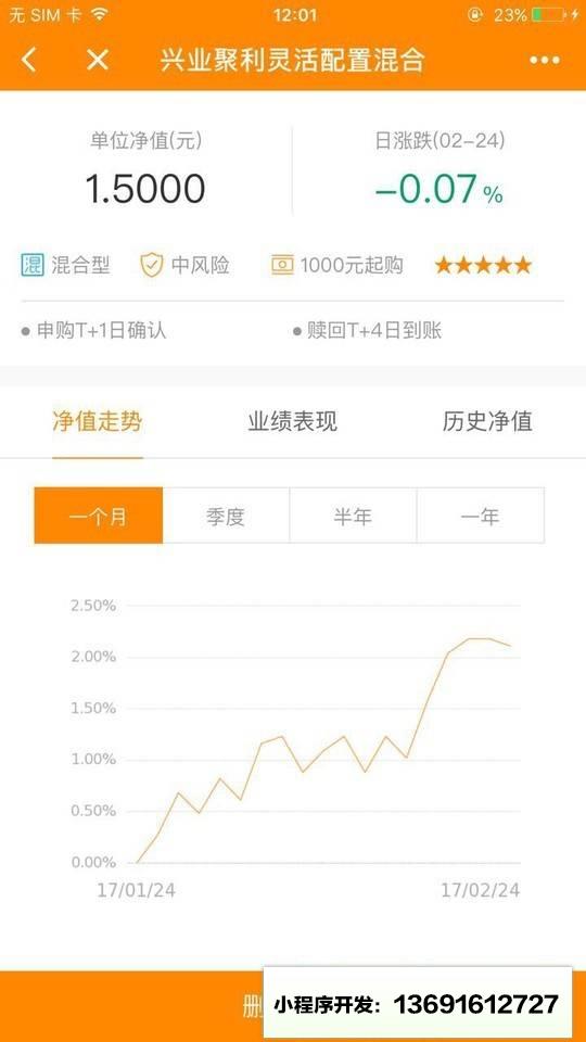 基金行情小程序截图