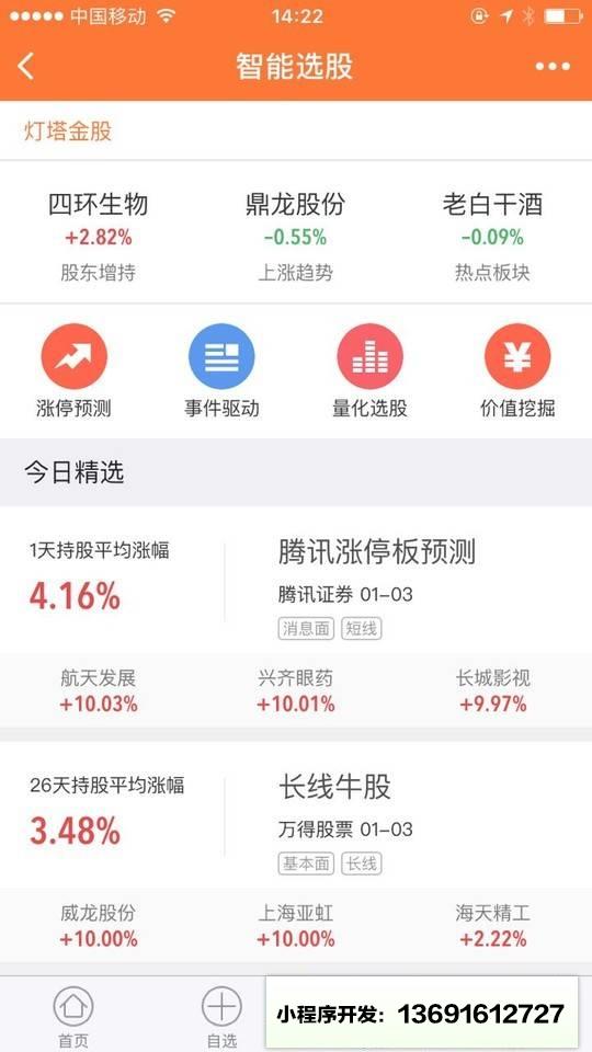 股票灯塔+小程序截图