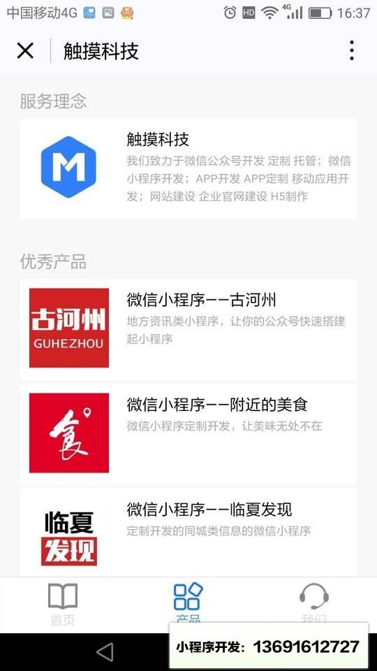 触摸科技有限公司小程序截图
