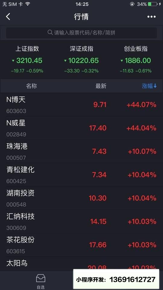 金融数据查询小程序截图