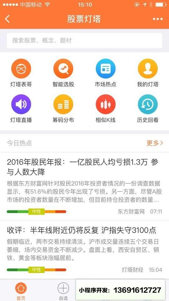 股票灯塔+小程序截图