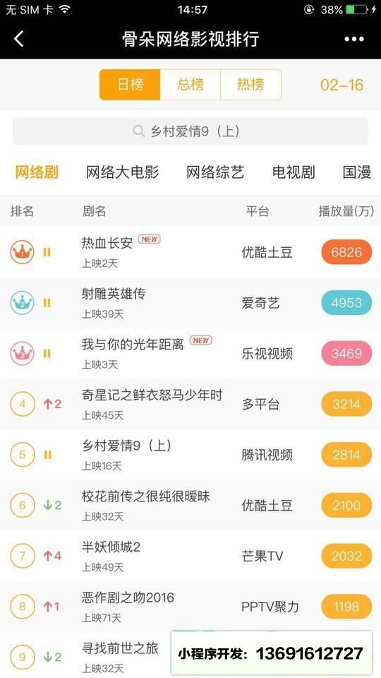 电影数据库小程序截图