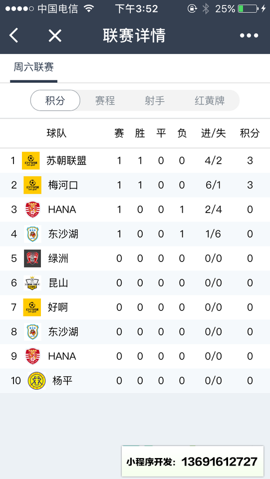 约个足球赛事助手小程序截图