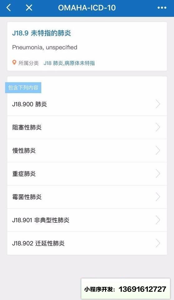 ICD编码小程序截图