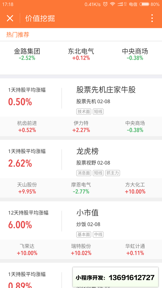 每日好股票小程序截图